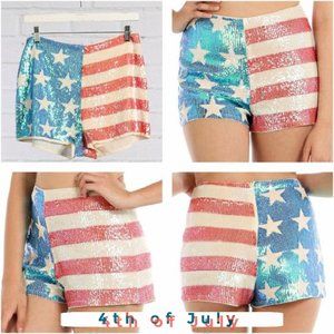 NWT 4th of July Sequin Flag Shorts by May & June